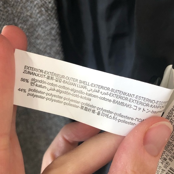 Zara Mens Gray Cotton Blend Button Up Pea Coat - Size Large - Picture 8 of 9